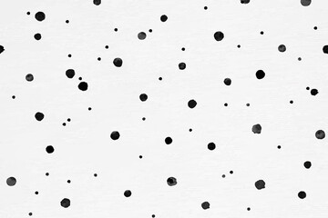 Seamless pattern of polka dot vector ink brush background