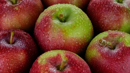 fresh apples close up top view