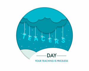 Happy Teacher's Day Cloud Papercut