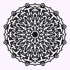 Indian Mandala Arabic Islamic Pattern Ornament Black White