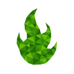 Polygonal geometric crystal fire flame symbol suitable for logo, button, jewel, best award.
