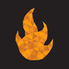 Polygonal geometric crystal fire flame symbol suitable for logo, button, jewel, best award.
