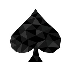 Fototapeta premium Polygonal geometric crystal poker spade symbol suitable for logo, button, jewel, best award. 