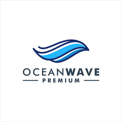 Fototapeta na wymiar Ocean wave logo design icon vector