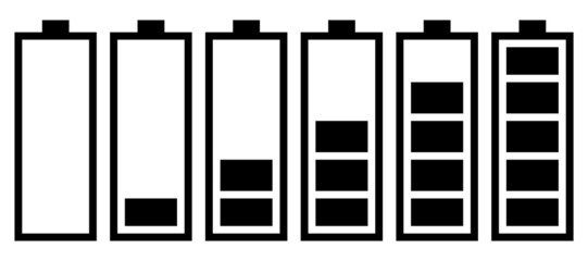 collection of battery charging icons, vector