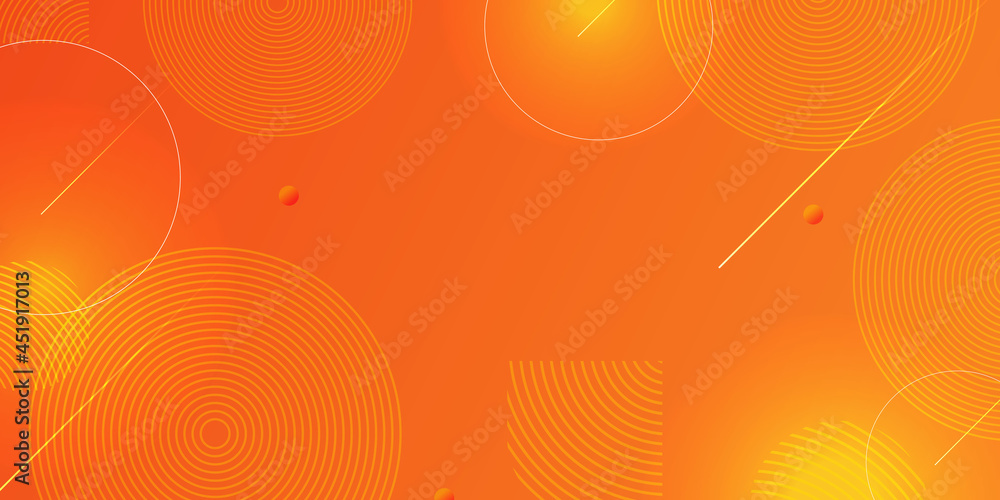 Poster gradient geometric shape background with dynamic circle abstract, yellow modern color design.