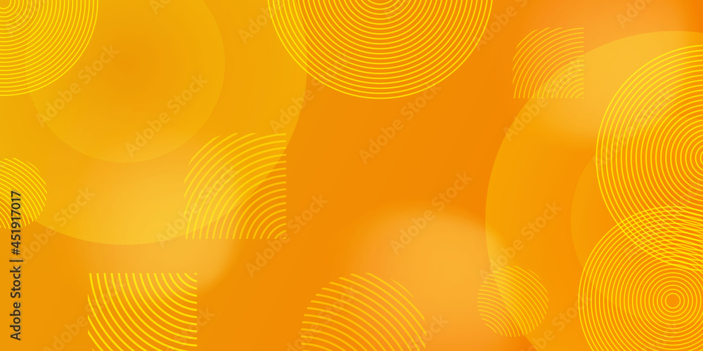 Poster gradient geometric shape background with dynamic circle abstract, yellow modern color design.