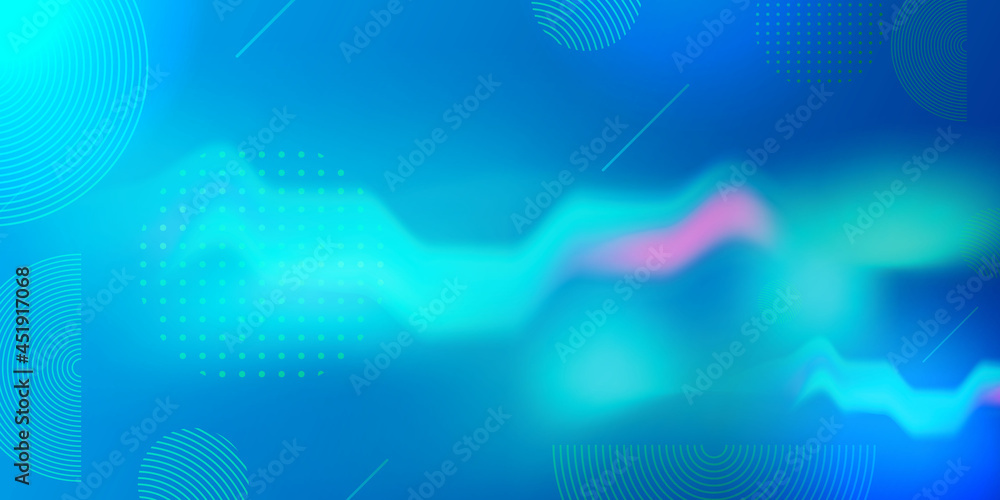 Poster blue background with abstract wave shapes. dynamic aurora smoke liquid modern. technology and sci-fi