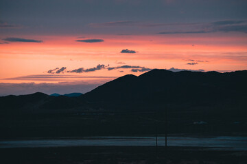 sunset over the mountains