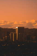sunset in the city