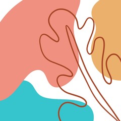 minimalism style of hand drawn tropical leaves