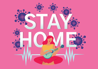 Fototapeta premium stay home stay safe