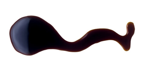 Soy sauce isolated on a white background. Balsamic vinegar, Teriyaki, Oyster sauce puddles