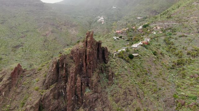 Fantastic Aerial shot of Roque Masca is a small mountain village on the island of Tenerife.