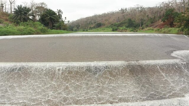 Reveal over a river, dam on a river in Angola, Africa 8