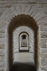 Fototapeta na wymiar Depths of Doors at Fortress, Luxembourg. Bock Casemates Fortress at Montee de Clausen street.