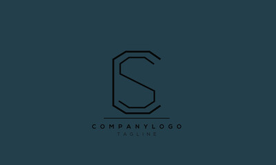 Abstract Letter Initial CS SC Vector Logo Design Template.