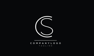 Obraz premium Abstract Letter Initial CS SC Vector Logo Design Template.