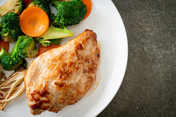 grilled chicken steak with vegetable