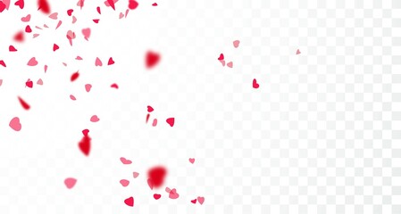 Beautiful red confetti in heart shape  isolated on white background