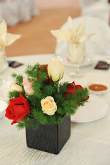 banquet sit down buffet party catering with asian halal menu for corporate and wedding fine dining at luxury hotel restaurant ballroom