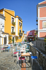 Fototapeta na wymiar A colorful street in San Nicola Arcella, an old town in the Calabria region of Italy.