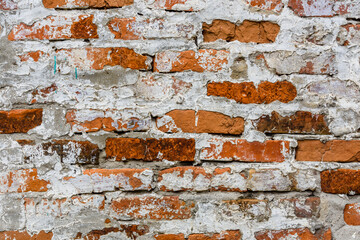 Old wall of red bricks for the background