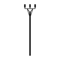Electric tower. A power line support is a structure for holding wires. Support of an overhead power transmission line. Vector illustration isolated on a white background for design and web.