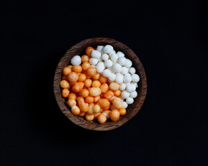Pilus peanuts filled with nuts are suitable to accompany your free time. Pilus beans are made from wheat flour, starch, garlic and kancai leaves. Pilus bean mockup.
