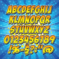 comics style alphabet collection set. - obrazy, fototapety, plakaty