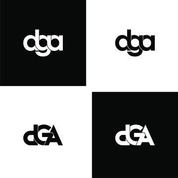 dga initial letter monogram logo design set