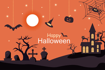 Cute background design for Halloween party