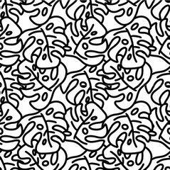 seamless pattern of summer leaves