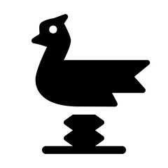 Rooster Glyph Icon Vector
