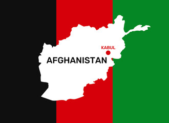 Afghanistan map, Kabul. Save Afghanistan. Vector illustration
