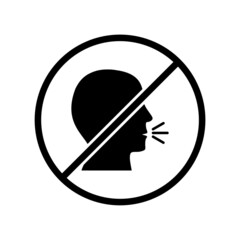 No cough icon isolated on white background