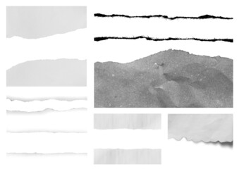 ripped paper on white background and have copy space for design in your work.