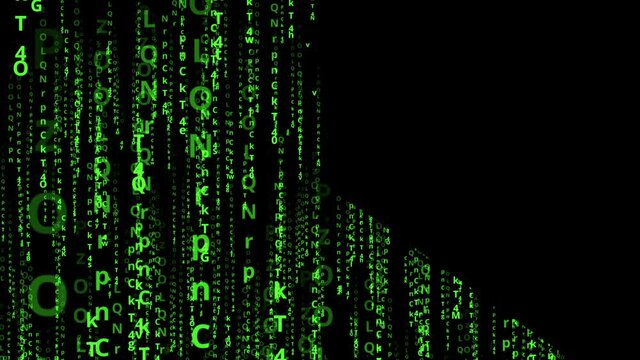 Green digital code numbers in matrix style. 