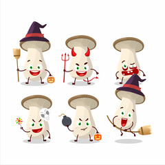 Halloween expression emoticons with cartoon character of king trumpet