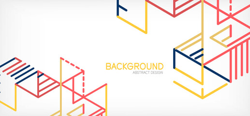 Abstract background. Color lines on white background. Linear abstract composition. Techno or business concept for wallpaper, banner, background, landing page
