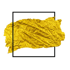 Golden glitter dust brush stroke on white background. Vector