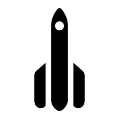 Rocket Glyph Icon Vector