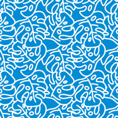 seamless pattern of summer leaves