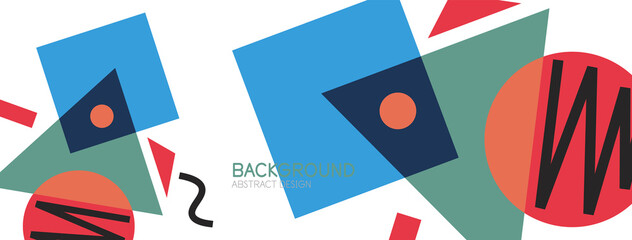Obraz premium Abstract background. Blocks, lines, triangles, circles composition. Techno or business concept for wallpaper, banner, background, landing page