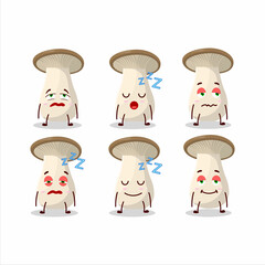 Cartoon character of king trumpet with sleepy expression