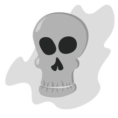 skull in cartoon style, human head bones on an abstract background