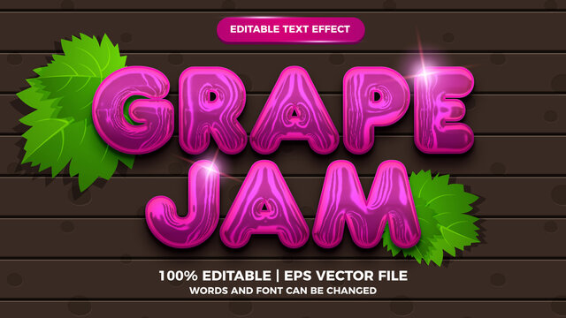 grape jam liquid editable text effect cartoon style