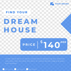 Real estate house feed design social media post template
