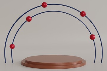 Geometric Shape Podium For Product Presentation on Minimal background.3D minimal concept design illustration