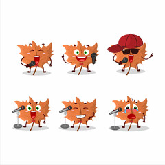 A Cute Cartoon design concept of maple Leaf singing a famous song